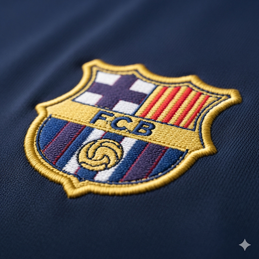 Close-up of a high-quality replica jersey fabric and stitching